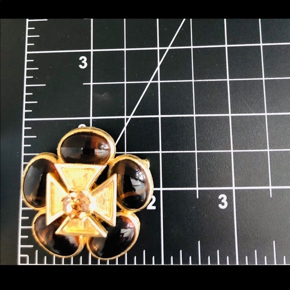 Vintage Benedikt NY Maltese Cross Amber Brooch Pendant RARE - Picture 4 of 10